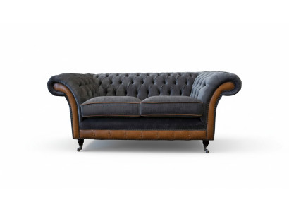 Chesterfield luksusowe 2 miejsce do siedzeniae Podkładka sofa dwuosobowa Skóra kanapy