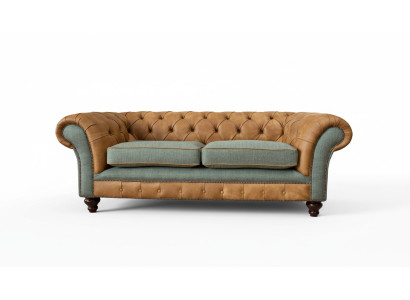 Sofa 3 miejsce do siedzenia Design Podkładka Kanapy Skóra Relaks Chesterfield trzyosobowa