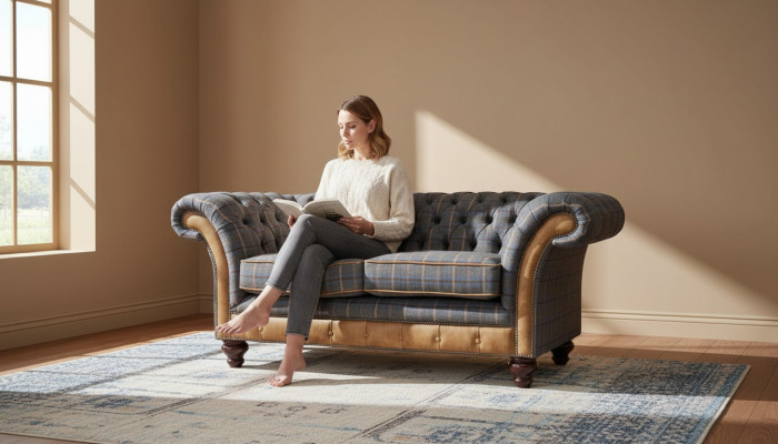 Sofa Chesterfield 2 Siedziba Designerska Sofa Trzyosobowa Luksusowe Meble Styl Sofy Włókiennicze