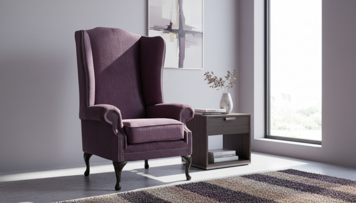 Fotel Chesterfield Włókienniczy Lounge Club Podkładka Lila Luxury EarsFotel