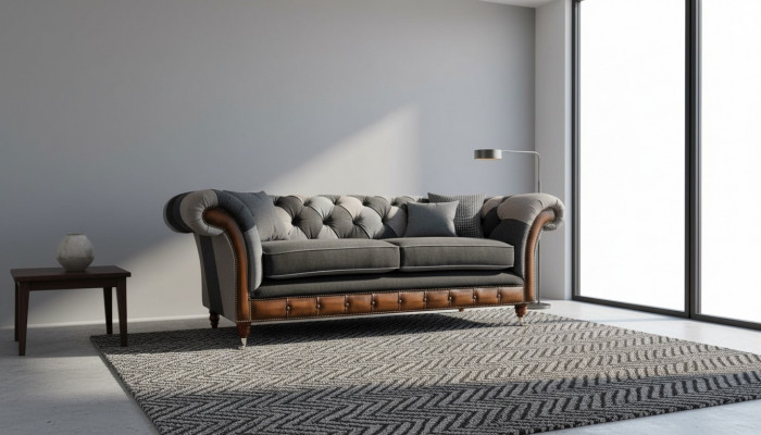 Design Podkładka Sofa 3 miejsce do siedzenia Couch Luxury Classic Włókienniczy Chesterfield
