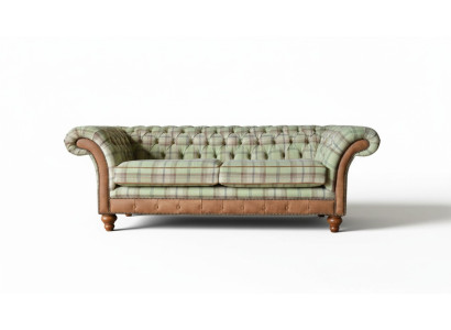Luksusowa designerska sofa w stylu Chesterfield z trzema siedziskami