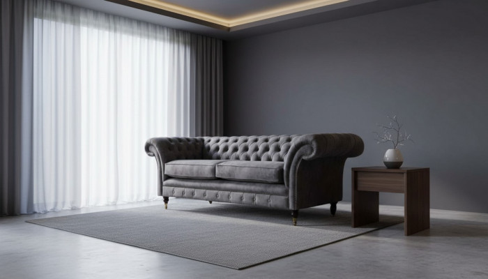 Design Podkładka Sofa 3 miejsce do siedzenia Couch Luxury Classic Włókienniczy Chesterfield