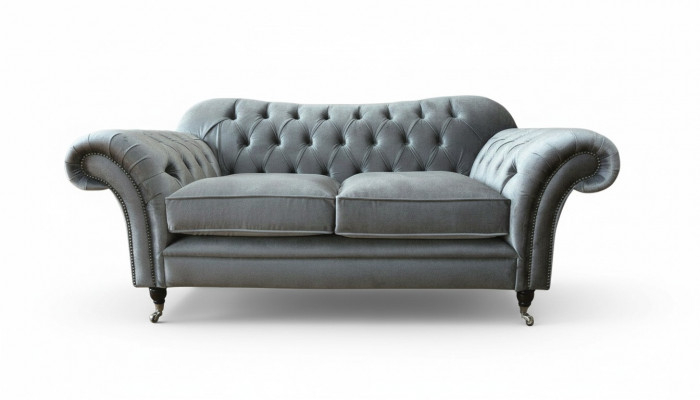 Sofa Chesterfield 2 miejsce do siedzenia Podkładka Designerskie Kanapy Sofy Szare Nowe