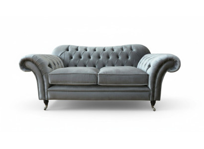 Sofa Chesterfield 2 miejsce do siedzenia Podkładka Designerskie Kanapy Sofy Szare Nowe