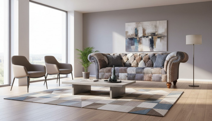 Poduszka na siedzisko sofy trzyosobowej Chesterfield Material Couch Modern Meble Nowość