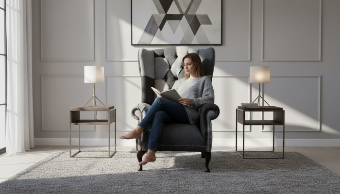 EarsFotel Chesterfield Sofa Couch Podkładka 1 miejsce siedzące Fotel Sofas Włókienniczy