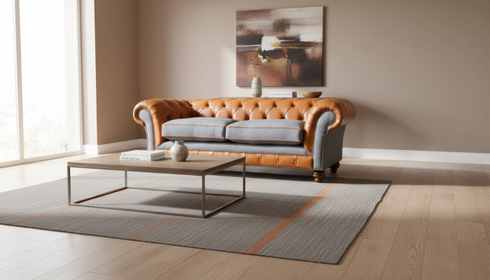 Luksusowa sofa ze sztucznej skóry w Chesterfield z 3 miejscami do siedzenia, trzyosobowa sofa