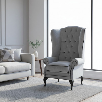 EarsFotel Chesterfield 1 miejsce do siedzenia Fotel Włókienniczy Podkładka Sofa Couch Nowość