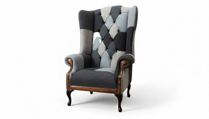 Chesterfield EarsFotel Fotel 1 miejsce siedzące Sofa Kanapa Podkładka Włókienniczy Nowość