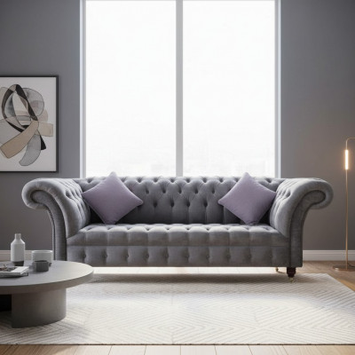 Sofa 3 Siedziba Chesterfield Siedziba Włókienniczy Materiał Couchen Sofa Podkładka Nowość