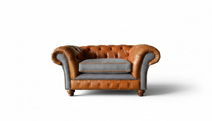 Chesterfield Fotel Design Podkładka Sofa Kanapa Sofy 1 miejsce siedzące Włókienniczy Nowość