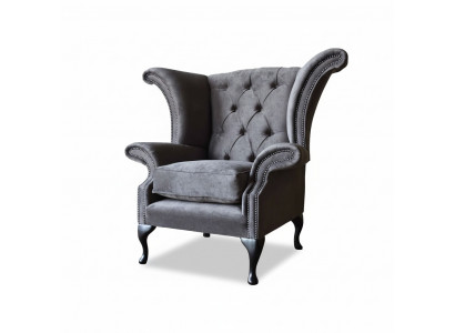 Fotel EarsFotel Chesterfield Materiał Salon Poliester Projekt Szary