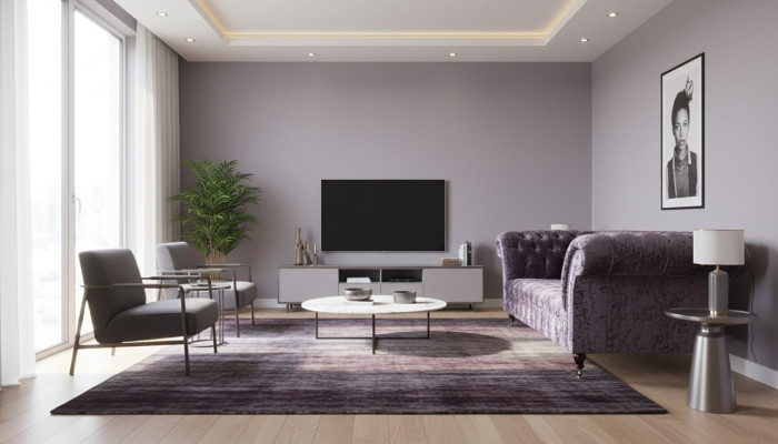 Chesterfield Couch Włókienniczy Aksamit Material Sofa Meble Design 3 miejsce siedzące Fioletowy