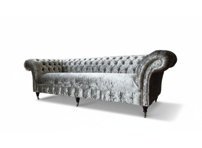 Sofa trzyosobowa Chesterfield kanapa Aksamit Podkładka sofy salonowa nowa