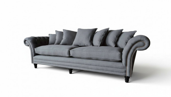 Chesterfield Couch Podkładka Sofas Classic Sofa 4 miejsce do siedzenia Couches Grey