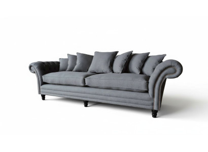 Chesterfield Couch Podkładka Sofas Classic Sofa 4 miejsce do siedzenia Couches Grey