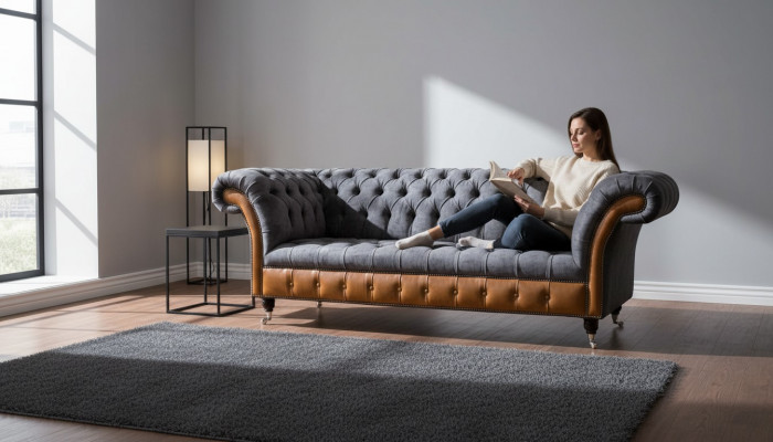 Design Sofa 3 miejsce do siedzenia Chesterfield Couch Podkładka Sofy Trzyosobowe Nowe