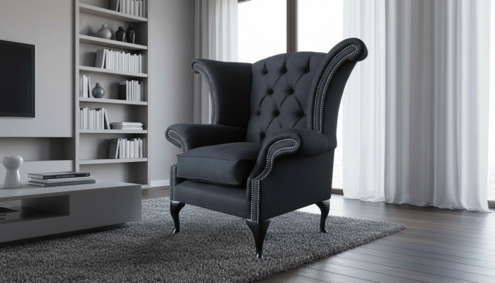 Chesterfield Włókienniczy Podkładka Sofa Design Couch Fotel 1 Siedziba EarsFotel