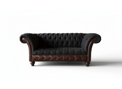 Sofa 2 miejsce do siedzenia Sofa Podkładka Sofa Materiał Chesterfield Couches Szara Nowa