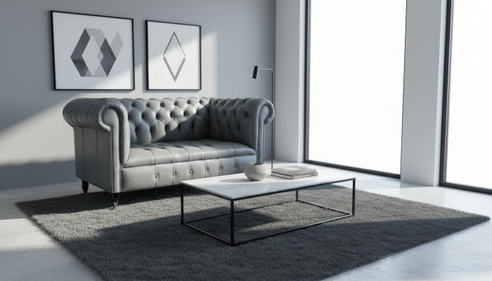 Chesterfield Sofa Couch Podkładka Sofy Classic 2 miejsce siedzące Siedziba Skóra