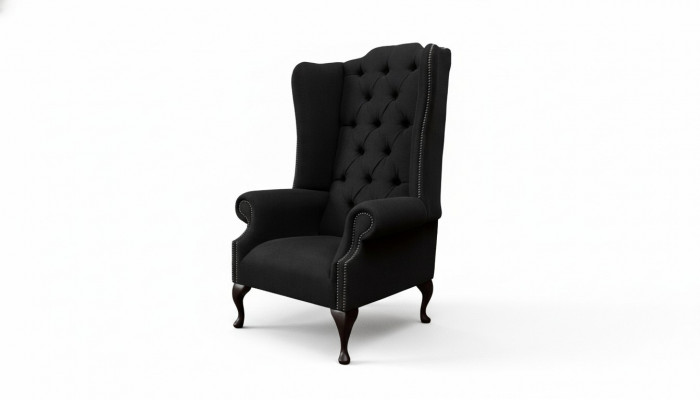 EarsFotel Fotel miejsce siedzące Czarny Design Podkładka Chesterfield Włókienniczy Nowość