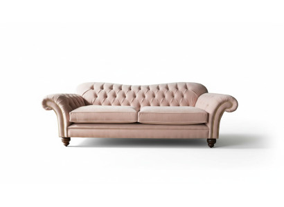 Sofa 3 miejsce do siedzenia Chesterfield Couch Siedziba Włókienniczy Material Couches Rosa Podkładka