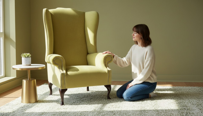 Fotel Włókienniczy Materiał EarsFotel Meble Nowy Salon Nowoczesny Luksusowy Design
