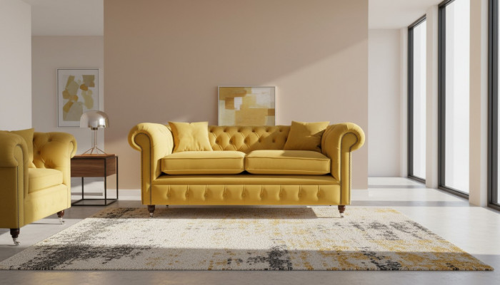 Sofa trzyosobowa 3 miejsce do siedzenia Sofy Podkładka Meble Kanapy Chesterfield Nowość