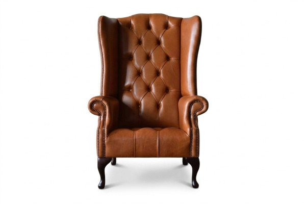 Fotel EarsFotel Chesterfield luksusowe miejsce do siedzenia salon brązowy nowe