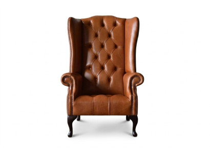 Fotel EarsFotel Chesterfield luksusowe miejsce do siedzenia salon brązowy nowe