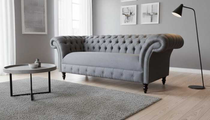 Chesterfield Sofa 3 miejsce do siedzenia Sofa Podkładka Luksusowe Włókiennicze Kanapy Sofy