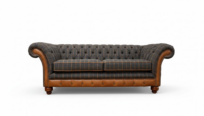 Sofa 3 miejsce do siedzenia Designerska Sofa Kanapa Podkładka Brązowe Kanapy Materiał Włókienniczy Nowy