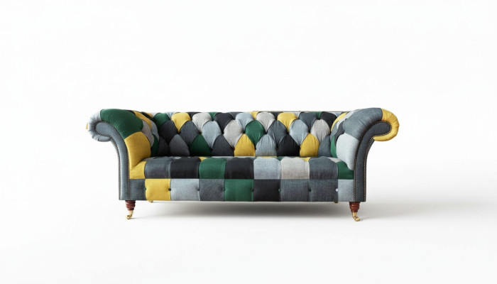 Klasyczny Design Chesterfield Materiał Sofa 3 miejsce do siedzenia Siedziba Kanapy Sofy Podkładka