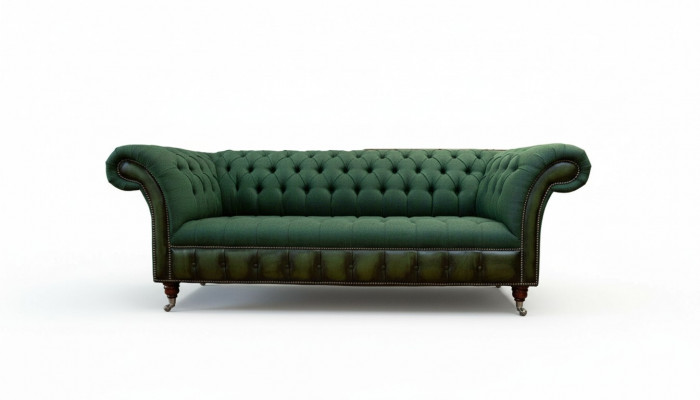 Chesterfield Sofa 3 miejsce do siedzenia Sofa Podkładka Materiał Skóra Kanapy Włókiennicze Nowość