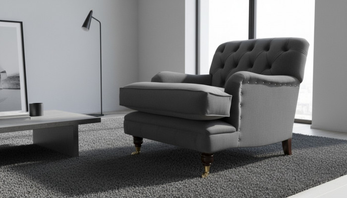 Chesterfield Fotel Couch Podkładka 1 miejsce do siedzenia Design Couches Włókienniczy Nowość