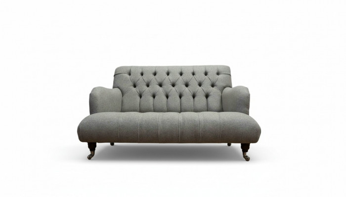 Luksusowa trzyosobowa szara sofa 2 miejsca siedzące designerskie kanapy Chesterfield meble