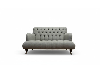 Luksusowa trzyosobowa szara sofa 2 miejsca siedzące designerskie kanapy Chesterfield meble