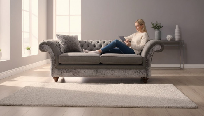 Chesterfield Sofa 3 miejsce do siedzenia Podkładka Couch Classic Material Couches Włókienniczy