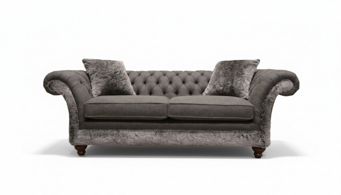 Chesterfield Sofa 3 miejsce do siedzenia Podkładka Couch Classic Material Couches Włókienniczy