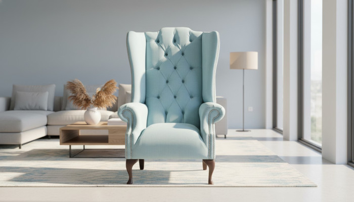 Baby Blue EarsFotel Fotel Design Podkładka Sofa Kanapa Chesterfield Włókienniczy Nowość