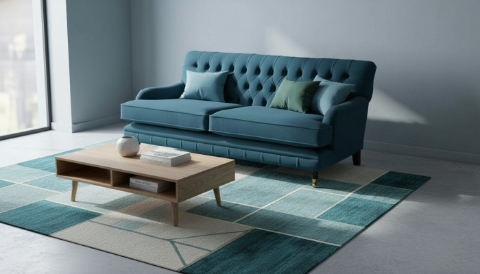 Chesterfield Design Luxury Podkładka Sofa 3 miejsce do siedzenia Blue Couch Włókienniczy Nowość