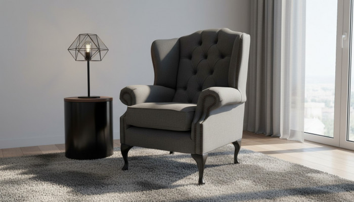 Gray EarsFotel Fotel Design Podkładka Sofa Kanapa Chesterfield Włókienniczy Nowość