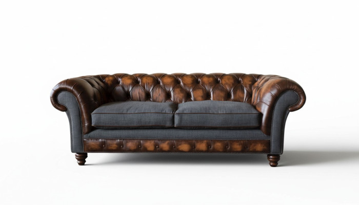 Chesterfield Design Luksusowa Podkładka Sofa Kanapa Siedziba Salon Skóra Nowość