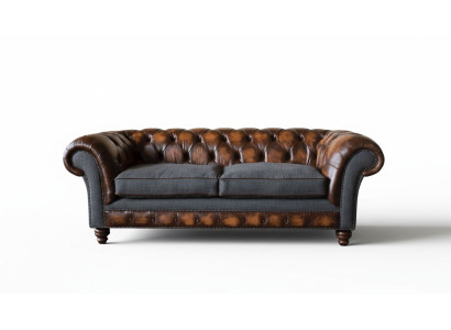 Chesterfield Design Luksusowa Podkładka Sofa Kanapa Siedziba Salon Skóra Nowość