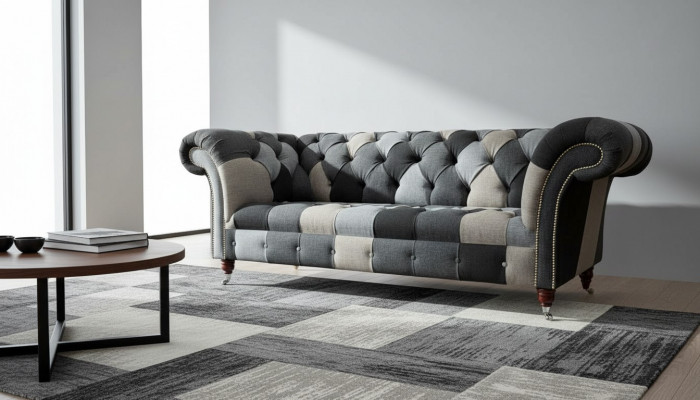 Nowoczesna sofa 3-miejscowa do siedzenia Chesterfield Trzyosobowa sofa do salonu Luksusowa kanapa w stylu