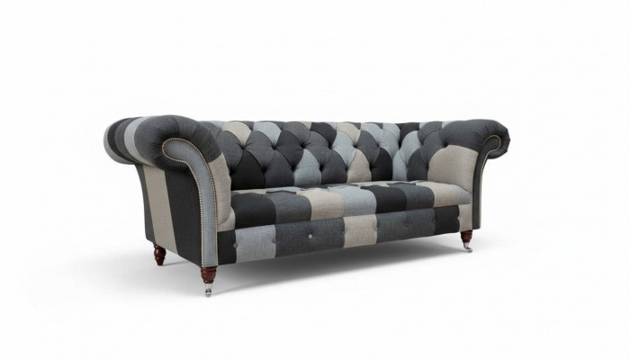 Nowoczesna sofa 3-miejscowa do siedzenia Chesterfield Trzyosobowa sofa do salonu Luksusowa kanapa w stylu