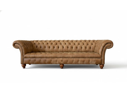 Sofa 4 miejsce do siedzenia Chesterfield Podkładka Living Room Design Luxury Drewno Nowa