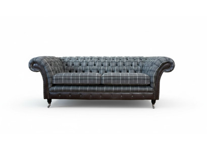 Sofa 3 Siedziba Sofy Włókiennicze Kanapy Design Meble Trzyosobowe Szare Chesterfield