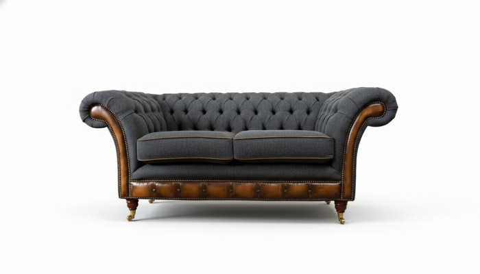 Sofa 2 miejsce do siedzenia Design Sofy Podkładka Kanapy Włókienniczy Chesterfield dwumiejscowy